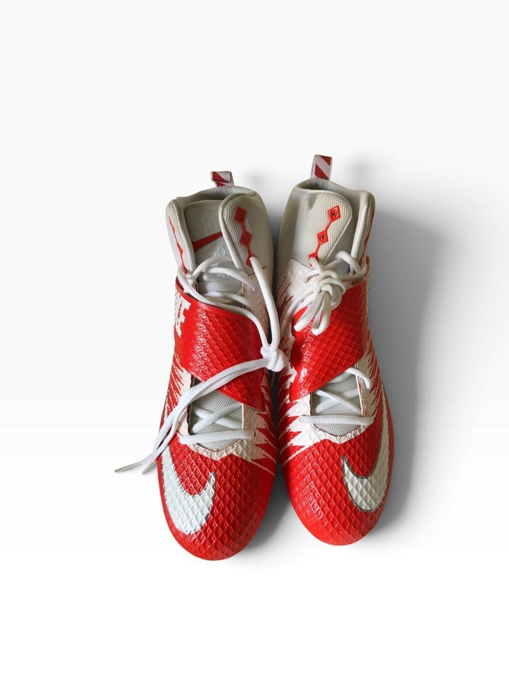 Nike Strike Pro Football Cleats Orange White High Top Mens Sz16 847549-188